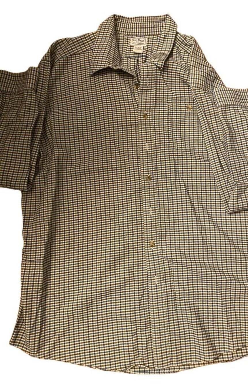 L.L. Bean Plaid Button Down Shirt Brown Size XXL-Tall